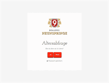 Tablet Screenshot of brauerei-neunspringe.de